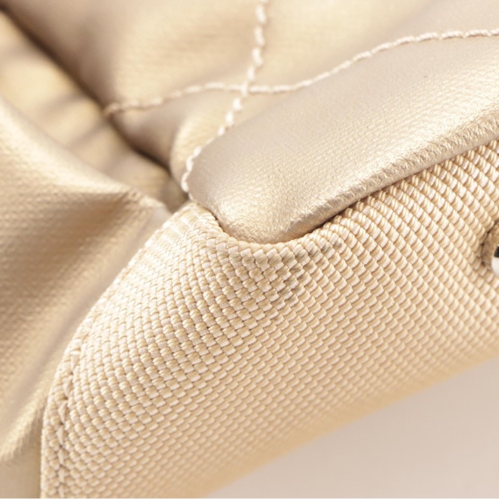CHANEL Paris Biarritz Side Pocket Tote GM in Quilted Metallic Canvas with Pouch - Picture 7 of 8